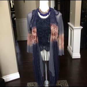 BKE ombré cardigan with fringe